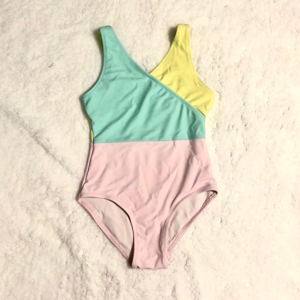 Pastel color block Bathing Suit
